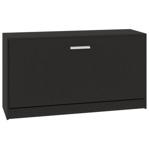 Skobænk 80x24x45 cm konstrueret træ sort