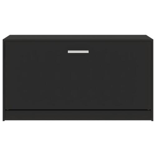 Skobænk 80x24x45 cm konstrueret træ sort