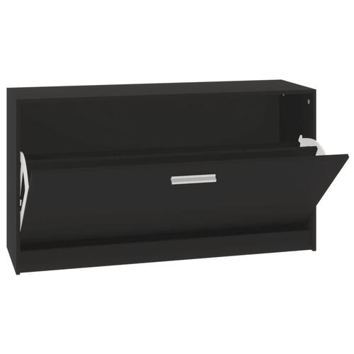 Skobænk 80x24x45 cm konstrueret træ sort