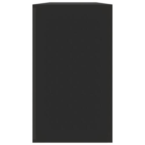 Skobænk 80x24x45 cm konstrueret træ sort