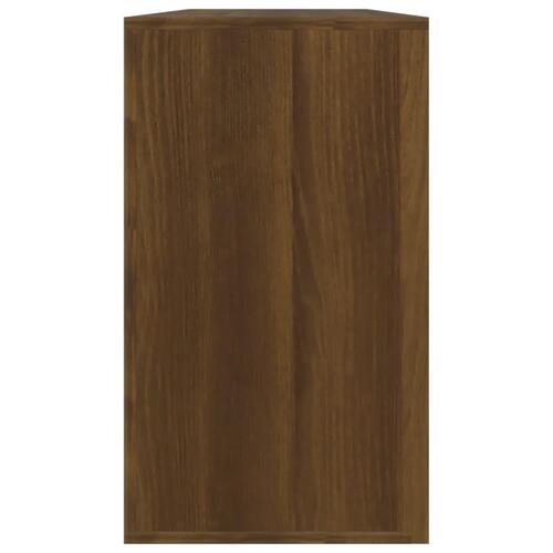 Skobænk 80x24x45 cm konstrueret træ brun egetræsfarve