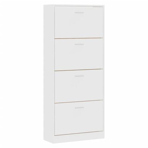 Skoskab 63x24x147 cm konstrueret træ hvid
