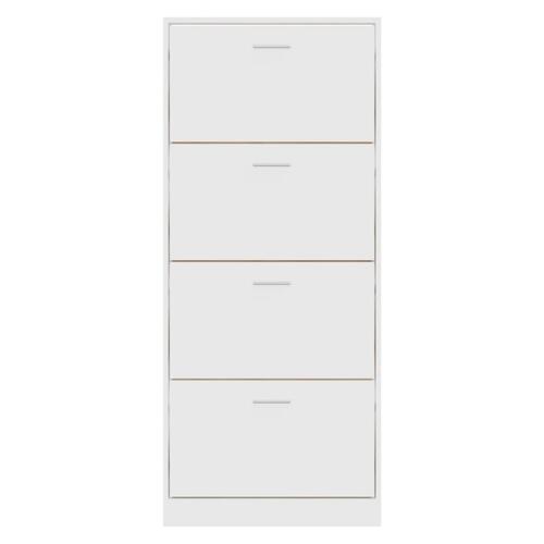 Skoskab 63x24x147 cm konstrueret træ hvid