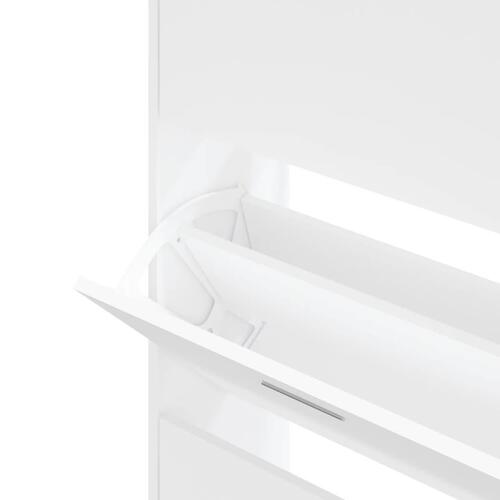 Skoskab 63x24x147 cm konstrueret træ hvid
