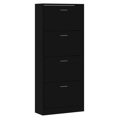Skoskab 63x24x147 cm konstrueret træ sort