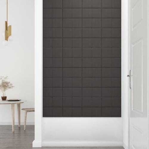 Vægpaneler 12 stk. 30x15 cm 0,54 m² stof mørkegrå