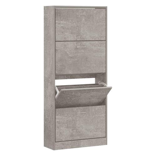 Skoskab 63x24x147 cm konstrueret træ betongrå