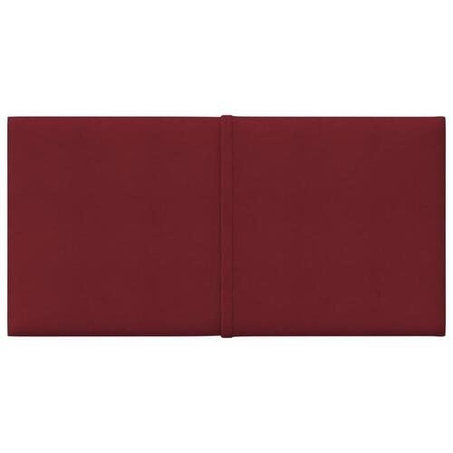 Vægpaneler 12 stk. 30x15 cm 0,54 m² stof vinrød