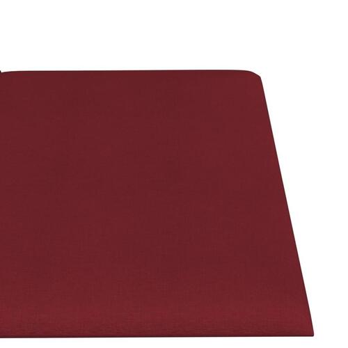 Vægpaneler 12 stk. 30x15 cm 0,54 m² stof vinrød