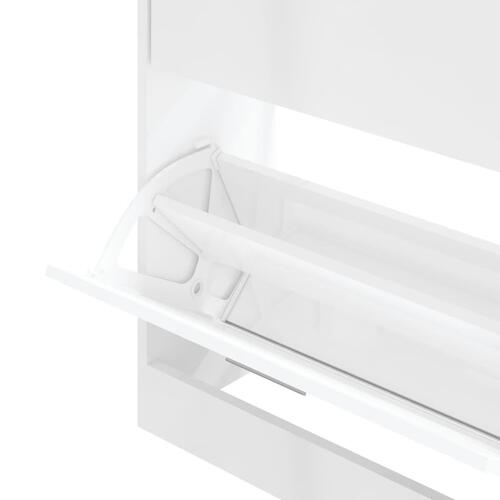 Skoreol 63x24x81 cm konstrueret træ hvid højglans
