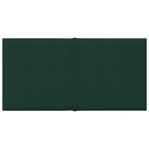 Vægpaneler 12 stk. 30x15 cm 0,54 m² stof mørkegrøn
