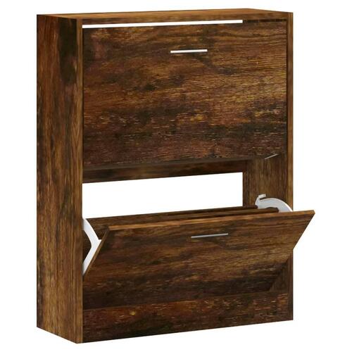 Skoskab 63x24x81 cm konstrueret træ røget egetræsfarve