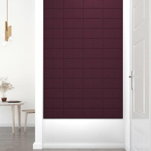 Vægpaneler 12 stk. 30x15 cm 0,54 m² stof lilla