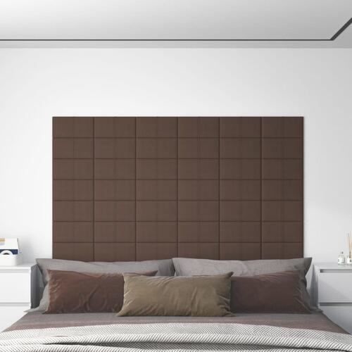 Vægpaneler 12 stk. 30x15 cm 0,54 m² stof gråbrun