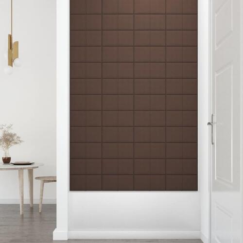 Vægpaneler 12 stk. 30x15 cm 0,54 m² stof gråbrun