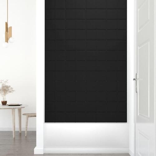 Vægpaneler 12 stk. 30x15 cm 0,54 m² stof sort