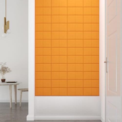Vægpaneler 12 stk. 30x15 cm 0,54 m² stof lysegul