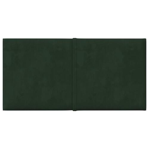 Vægpaneler 12 stk. 30x15 cm 0,54 m² fløjl mørkegrøn