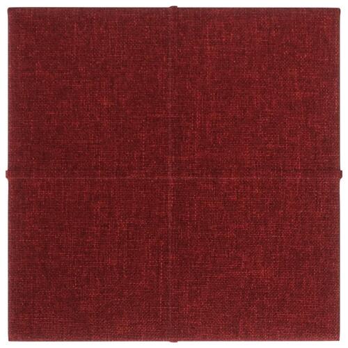 Vægpaneler 12 stk. 30x30 cm 1,08 m² stof vinrød
