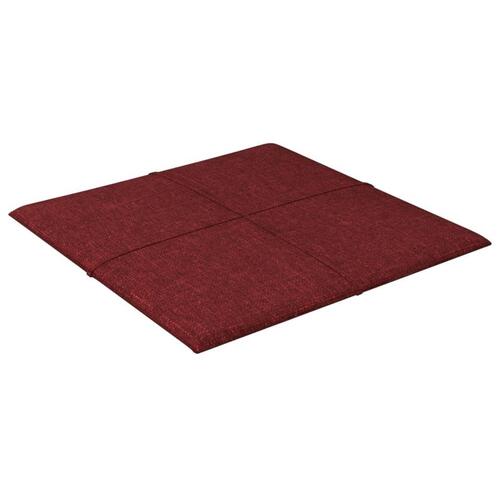 Vægpaneler 12 stk. 30x30 cm 1,08 m² stof vinrød