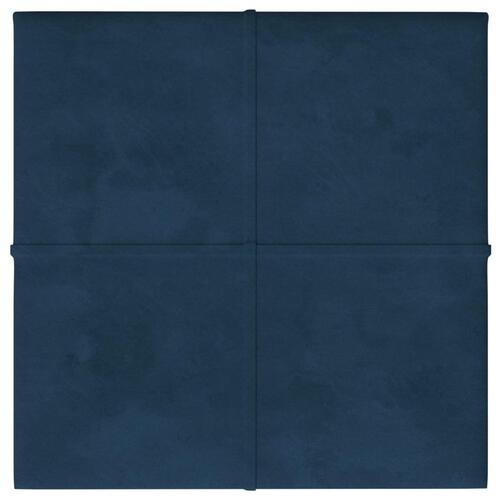 Vægpaneler 12 stk. 30x30 cm 1,08 m² fløjl blå