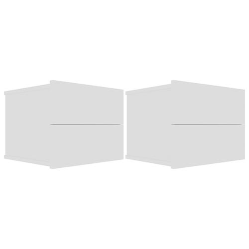 Sengeskabe 2 stk. 40x30x30 cm spånplade hvid