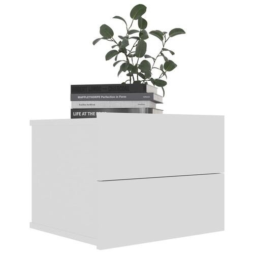 Sengeskabe 2 stk. 40x30x30 cm spånplade hvid