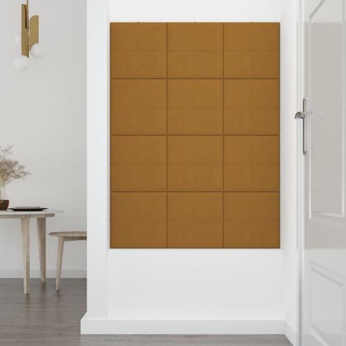 Vægpaneler 12 stk. 30x30 cm 1,08 m² fløjl brun