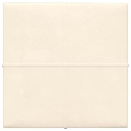 Vægpaneler 12 stk. 30x30 cm 1,08 m² fløjl cremefarvet