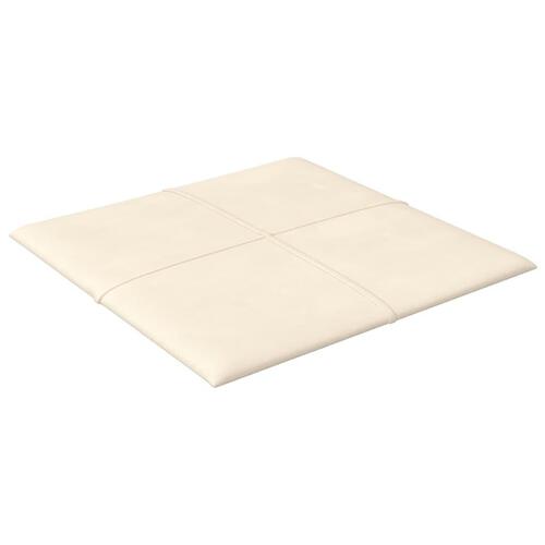 Vægpaneler 12 stk. 30x30 cm 1,08 m² fløjl cremefarvet
