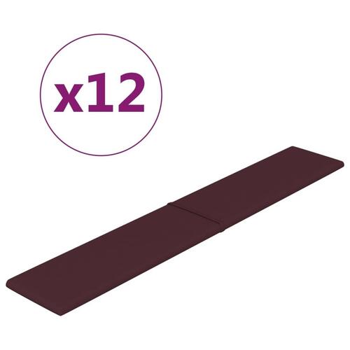 Vægpaneler 12 stk. 90x15 cm 1,62 m² stof lilla