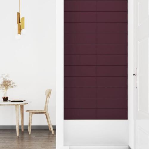 Vægpaneler 12 stk. 90x15 cm 1,62 m² stof lilla