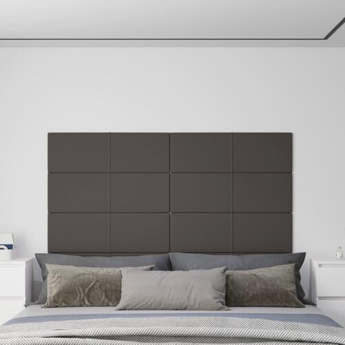 Vægpaneler 12 stk. 90x30 cm 3,24 m² stof mørkegrå