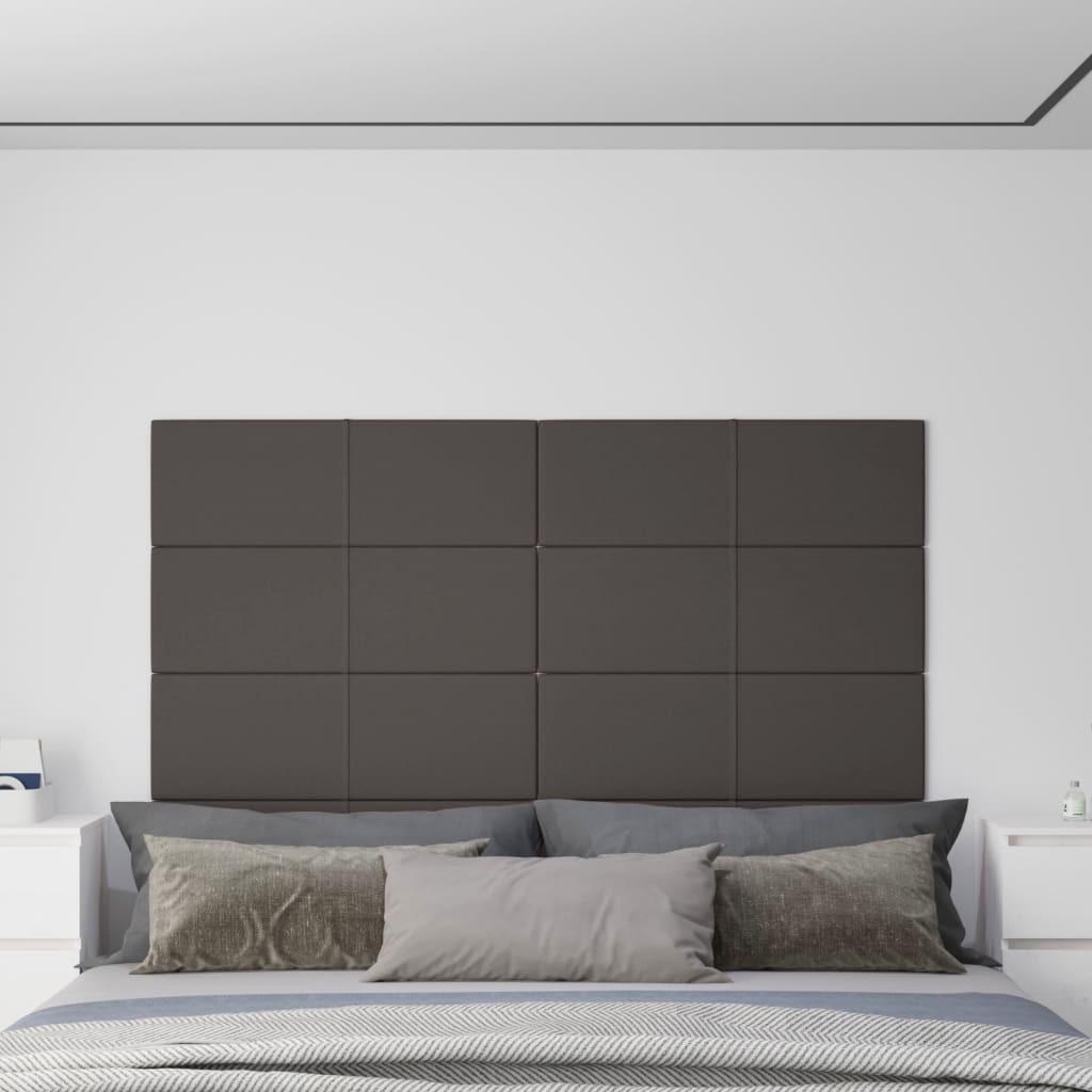 Vægpaneler 12 stk. 90x30 cm 3,24 m² stof mørkegrå