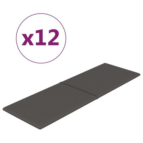 Vægpaneler 12 stk. 90x30 cm 3,24 m² stof mørkegrå