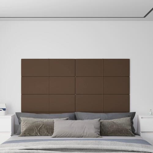 Vægpaneler 12 stk. 90x30 cm 3,24 m² stof brun