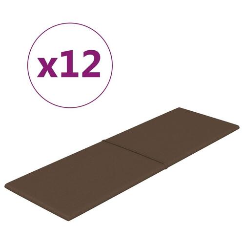 Vægpaneler 12 stk. 90x30 cm 3,24 m² stof brun