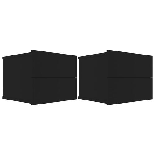 Sengeskabe 2 stk. 40x30x30 cm spånplade sort