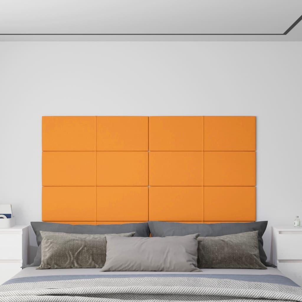 Vægpaneler 12 stk. 90x30 cm 3,24 m² stof lysegul