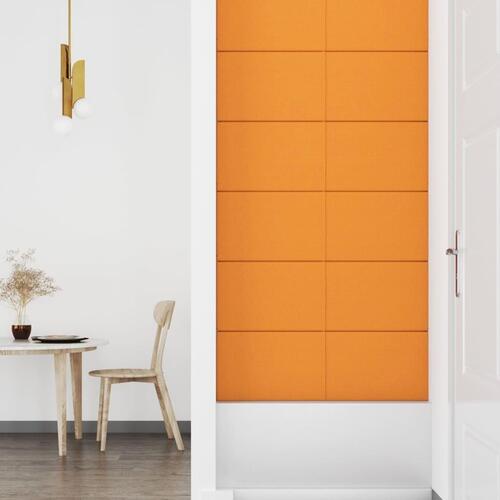 Vægpaneler 12 stk. 90x30 cm 3,24 m² stof lysegul