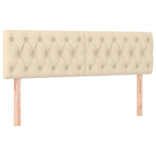 Sengegavle 2 stk. 80x7x78/88 cm stof cremefarvet