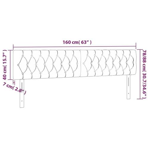 Sengegavle 2 stk. 80x7x78/88 cm stof cremefarvet