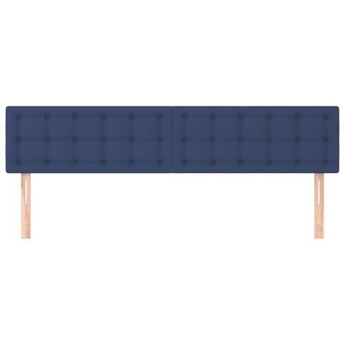 Sengegavle 2 stk. 90x5x78/88 cm stof blå