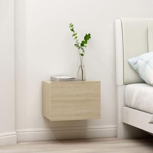 Sengeborde 2 stk. 40x30x30 cm konstrueret træ sonoma-eg