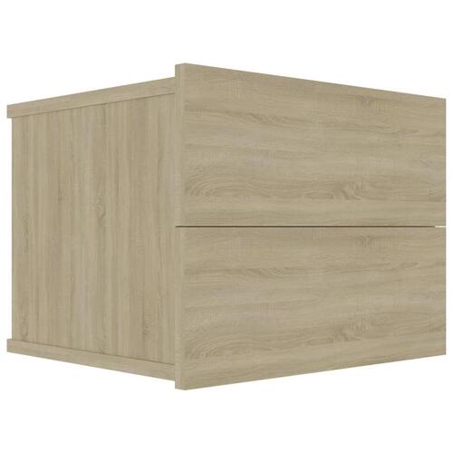 Sengeborde 2 stk. 40x30x30 cm konstrueret træ sonoma-eg