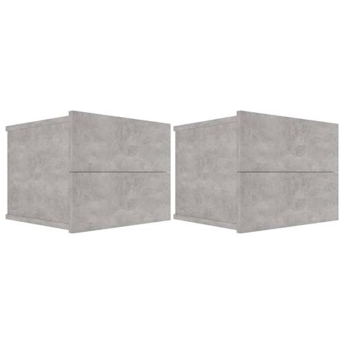 Sengeborde 2 stk. 40x30x30 cm konstrueret træ betongrå