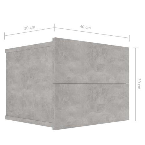 Sengeborde 2 stk. 40x30x30 cm konstrueret træ betongrå
