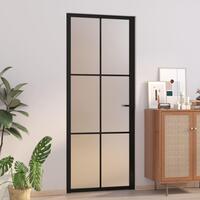 Dør 83x201,5 cm mat glas og aluminium sort