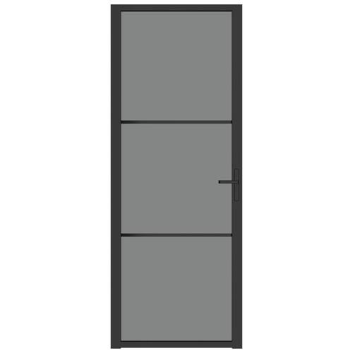 Dør 76x201,5 cm sikkerhedsglas og aluminium sort