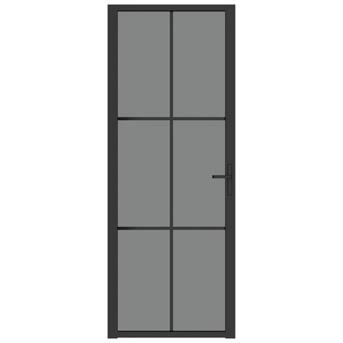 Dør 76x201,5 cm sikkerhedsglas og aluminium sort